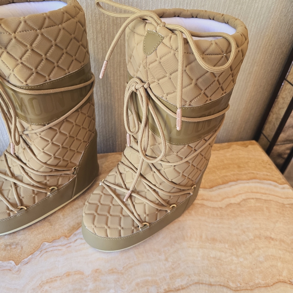 Moon Boot Icon Quilt Boot Caramel Tall - Picture 12 of 17